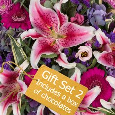Gift Set - Florist Choice Hand Tied Bouquet &amp; Chocolates