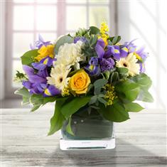 Lemon &amp; Lilac Glass Cube 
