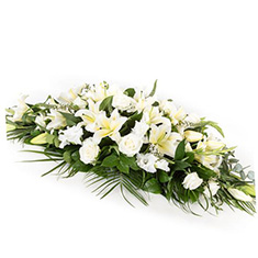 All White Mixed Casket Spray