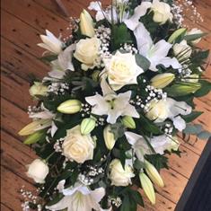 White Rose and Lily Spray 