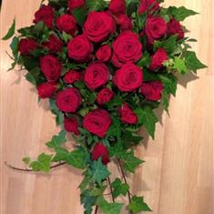 Red rose heart with trailing ivy