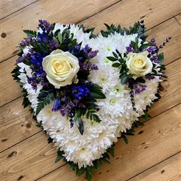 Blue and White Heart