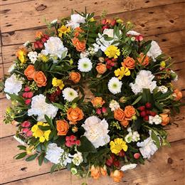 Orange and White Wreath